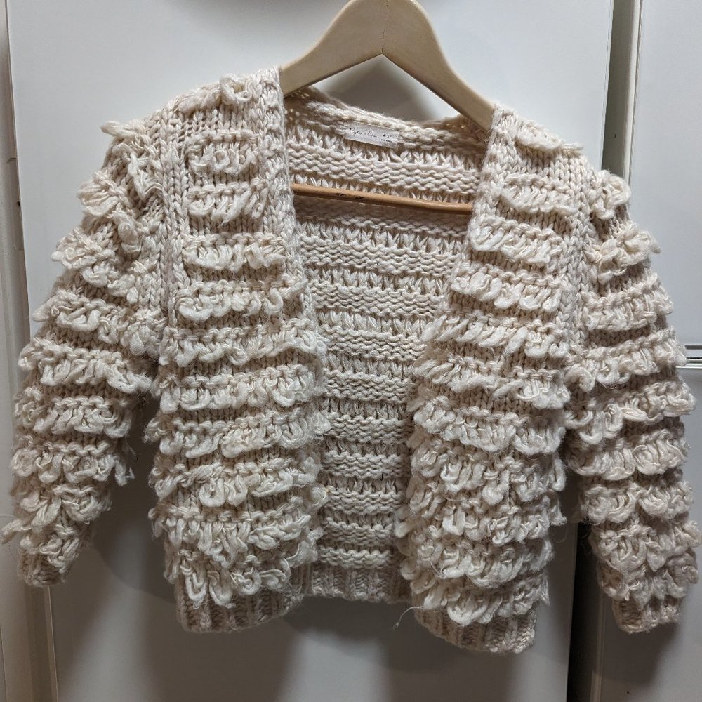 Rylee + Cru cream knitted cardigan sweater 4-5Y